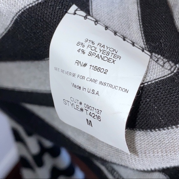 Nordstrom Lush Black Stripe Rayon Blend Stretch Cardigan Med Career Officecore - Picture 9 of 10